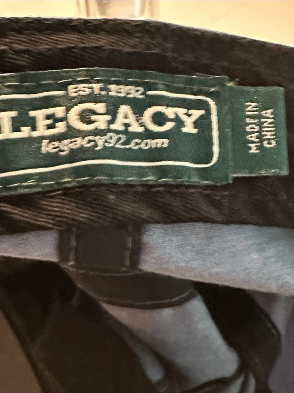 Legacy Unisex USA Embroidered Two-Tone Adjustable Cap in Slate Blue and Charcoal